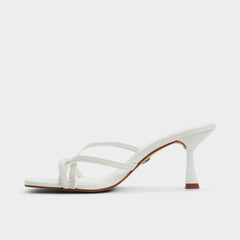 White Calypsa White Women's Heeled mules - Strappy heeled sandal, Block heel | Aldo