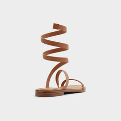 Medium Brown Spinella in Medium Brown - Strappy flat sandal | Aldo