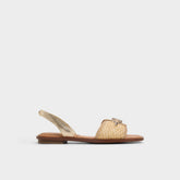 Gold Goassi Gold Women's Iridescent metallics - Flat sandal | Aldo