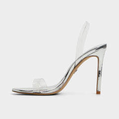 Silver Quinilynn Silver Women's Iridescent metallics - Strappy heeled sandal, Stiletto heel | Aldo
