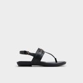 Black Taylen Black Women's Footbed sandals - T-strap sandal | Aldo