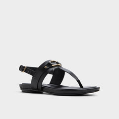 Black Taylen Black Women's Footbed sandals - T-strap sandal | Aldo