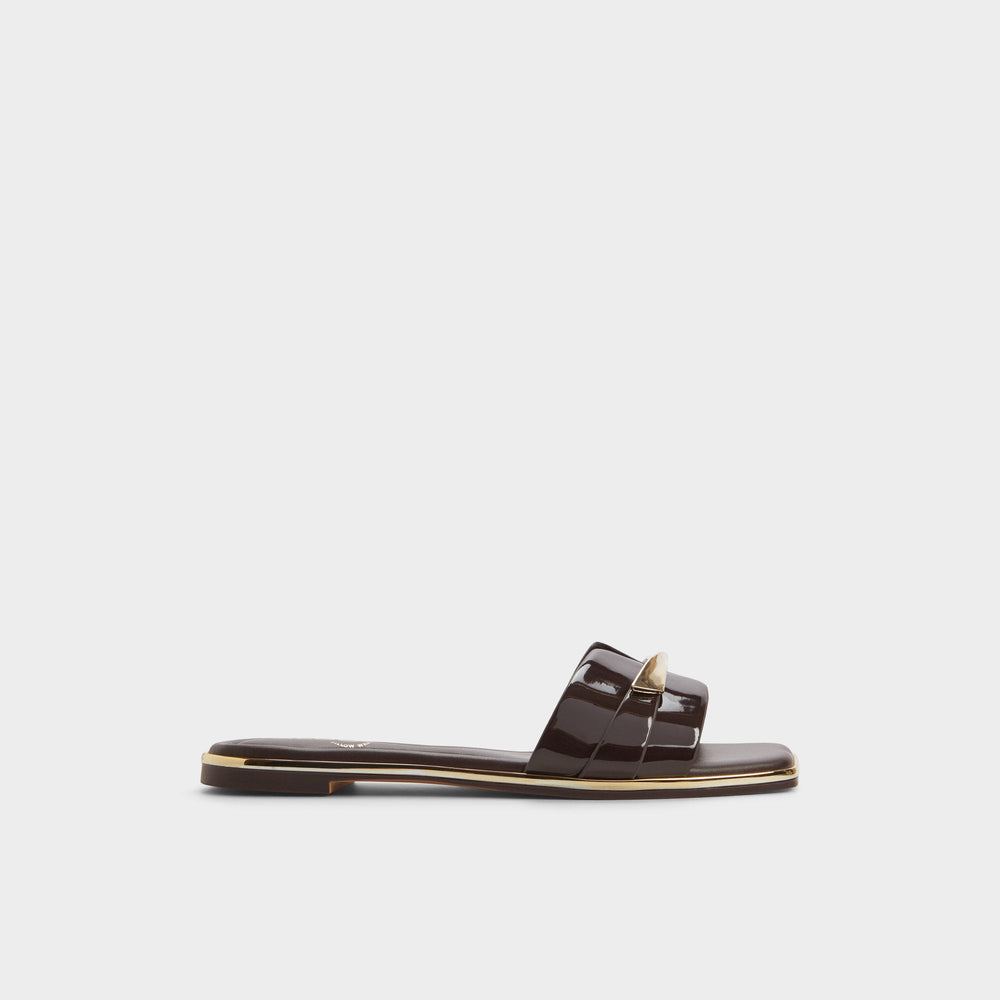 Medium brown Darlina Medium Brown Women's Flats - Slide sandal | Aldo
