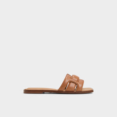 Medium Brown Eleny Medium Brown Women's Flats - Slide sandal | Aldo