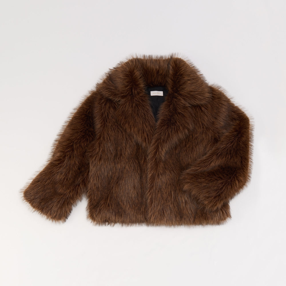 Brown Hazella in Brown - Faux fur jacket | Aldo