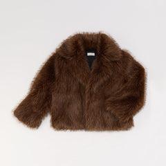 Brown Hazella in Brown - Faux fur jacket | Aldo