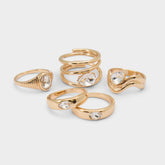 Gold/Clear Multi Abyweth in Gold Clear Multi - Multi finger rings | Aldo