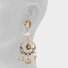 Champagne Chances in Champagne - Chandelier earrings | Aldo