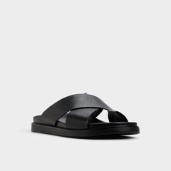 Black Darley Black Men's Sandals & Slides - Strappy flat sandal | Aldo