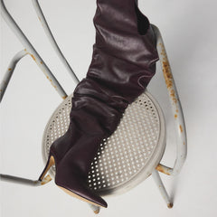 Bordo Holiis in Bordo - Knee-high boot, Stiletto heel | Aldo