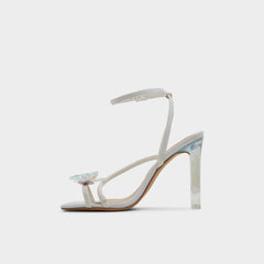 White Pepela in White - Strappy heeled sandal, Block heel | Aldo