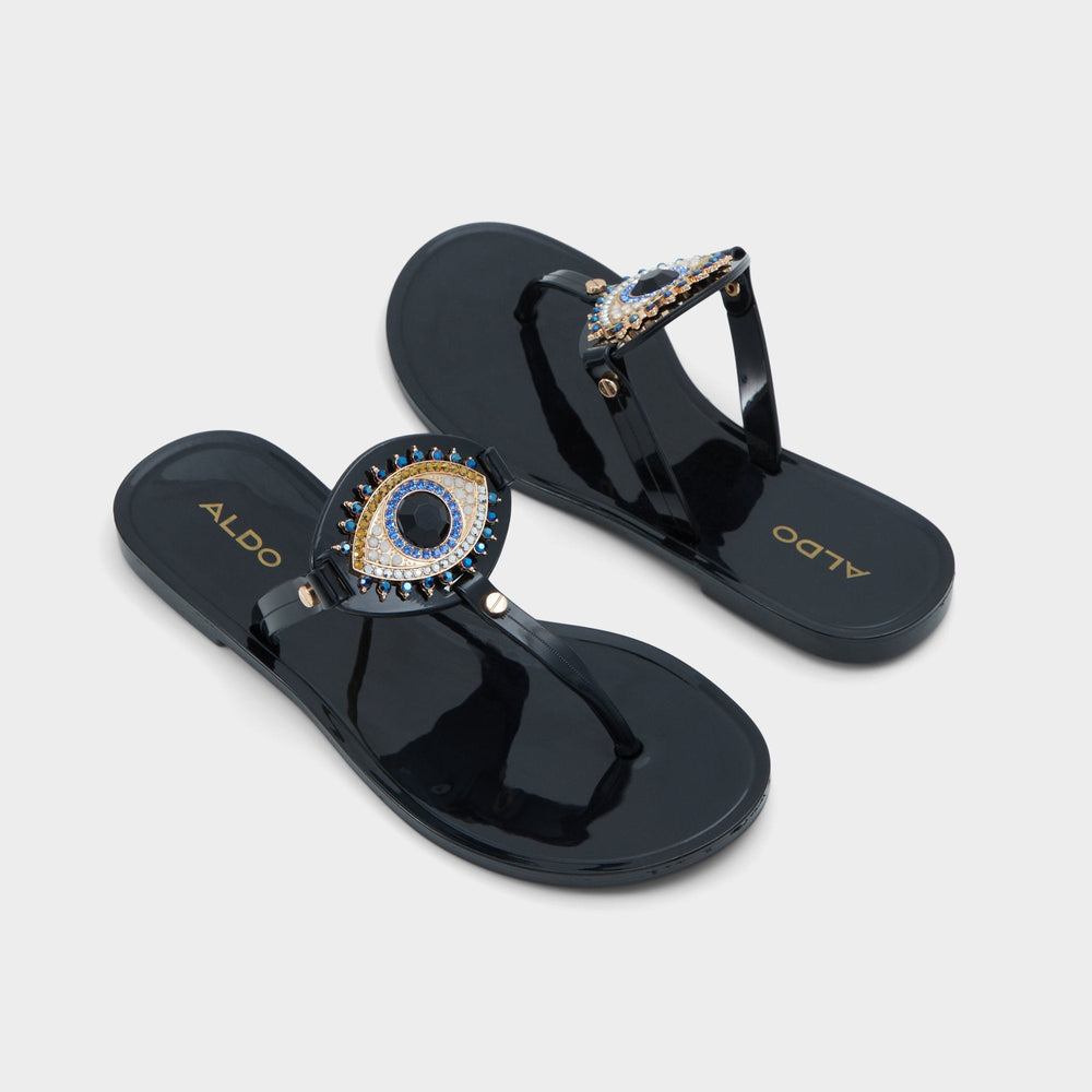 Black/Gold Multi Ebariel Black/Gold Multi Women's Jelly Sandals & Flip Flops - T-strap sandal | Aldo