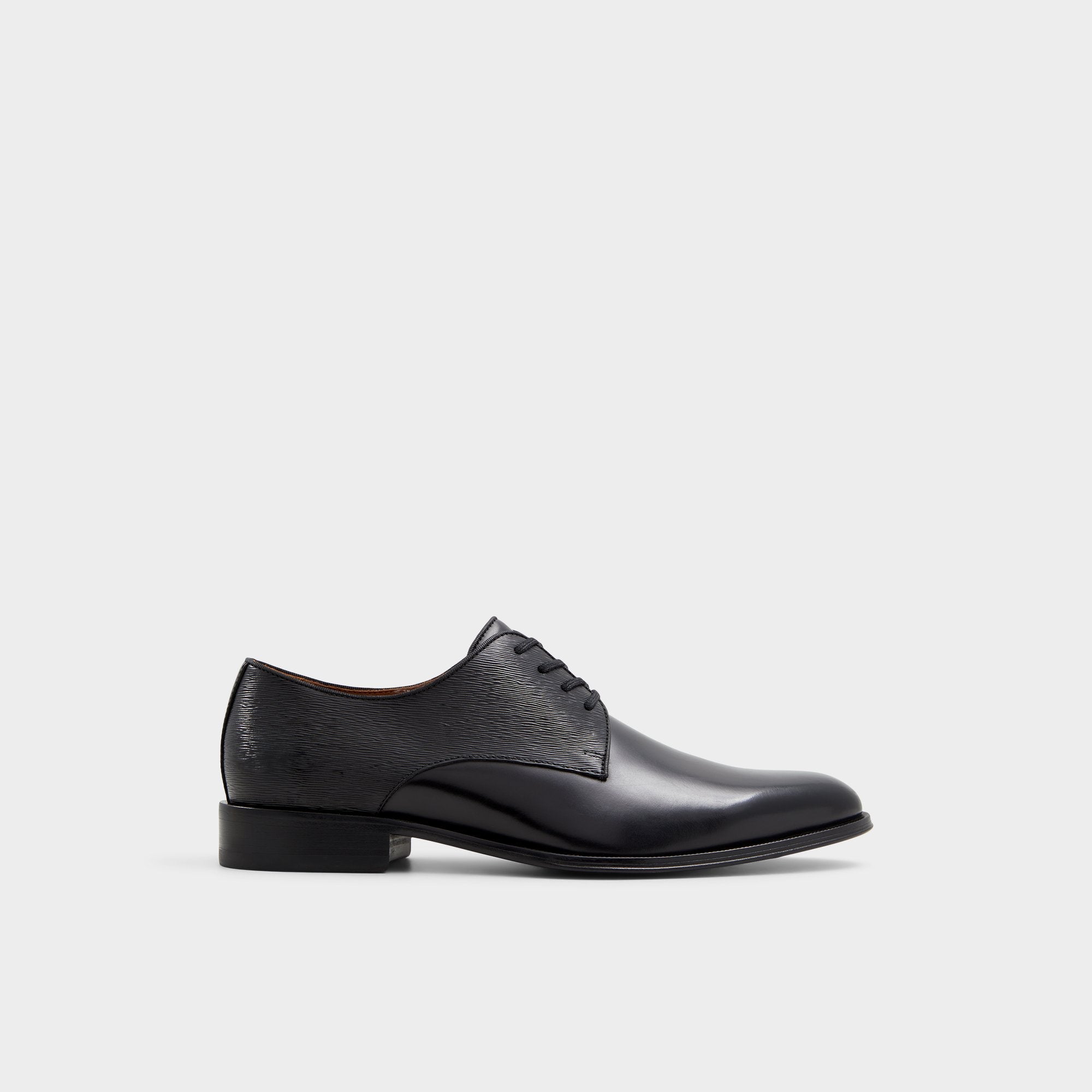 Black Halbart Black Leather Embossed Men's Oxfords & Lace-ups - Oxford shoe | Aldo