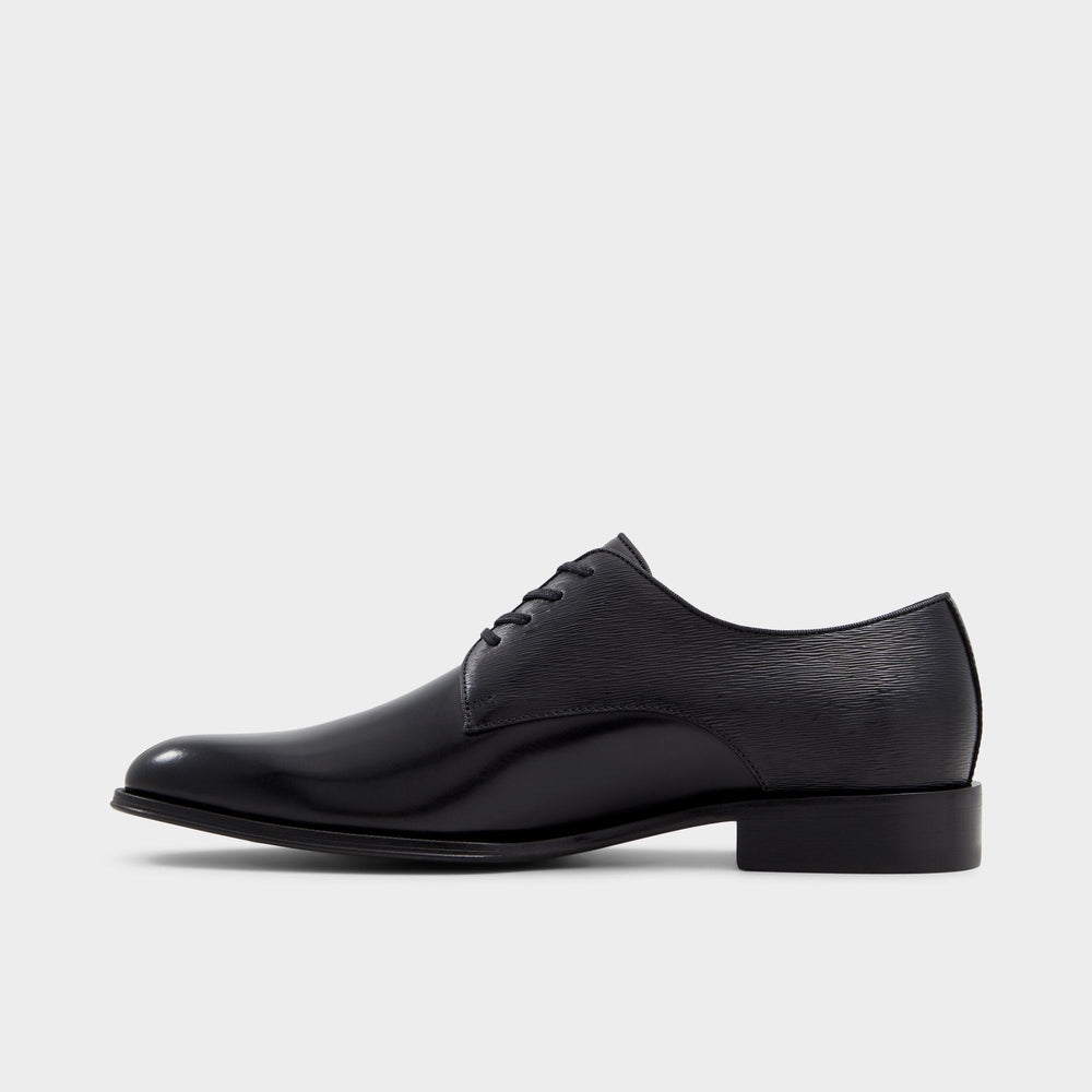 Black Halbart Black Leather Embossed Men's Oxfords & Lace-ups - Oxford shoe | Aldo