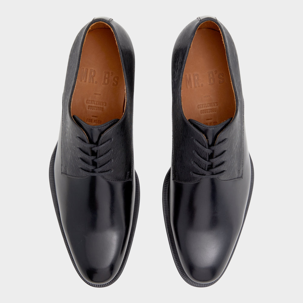Black Halbart Black Leather Embossed Men's Oxfords & Lace-ups - Oxford shoe | Aldo