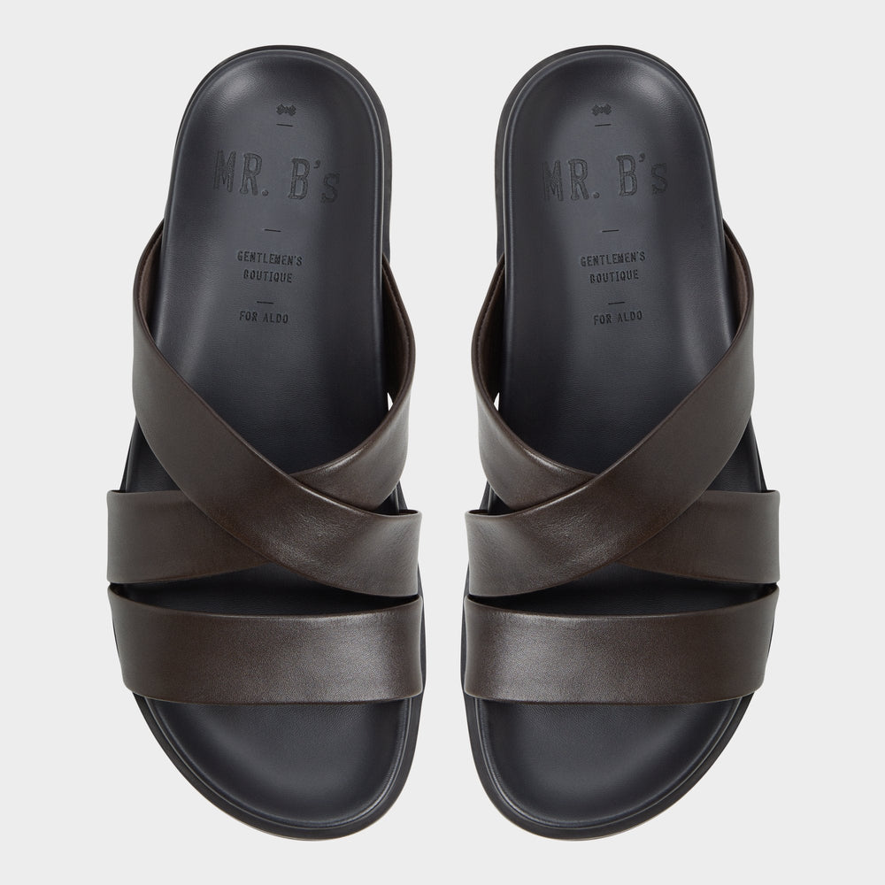 Dark Brown Kairo Dark Brown Men's Sandals & Slides - Slide sandal | Aldo