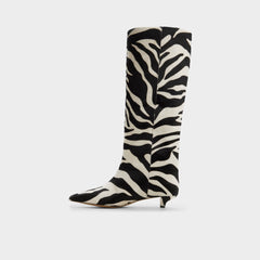 White/black Gabelia in White Black - Knee-high boot, Kitten heel | Aldo