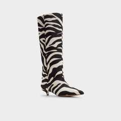 White/black Gabelia in White Black - Knee-high boot, Kitten heel | Aldo