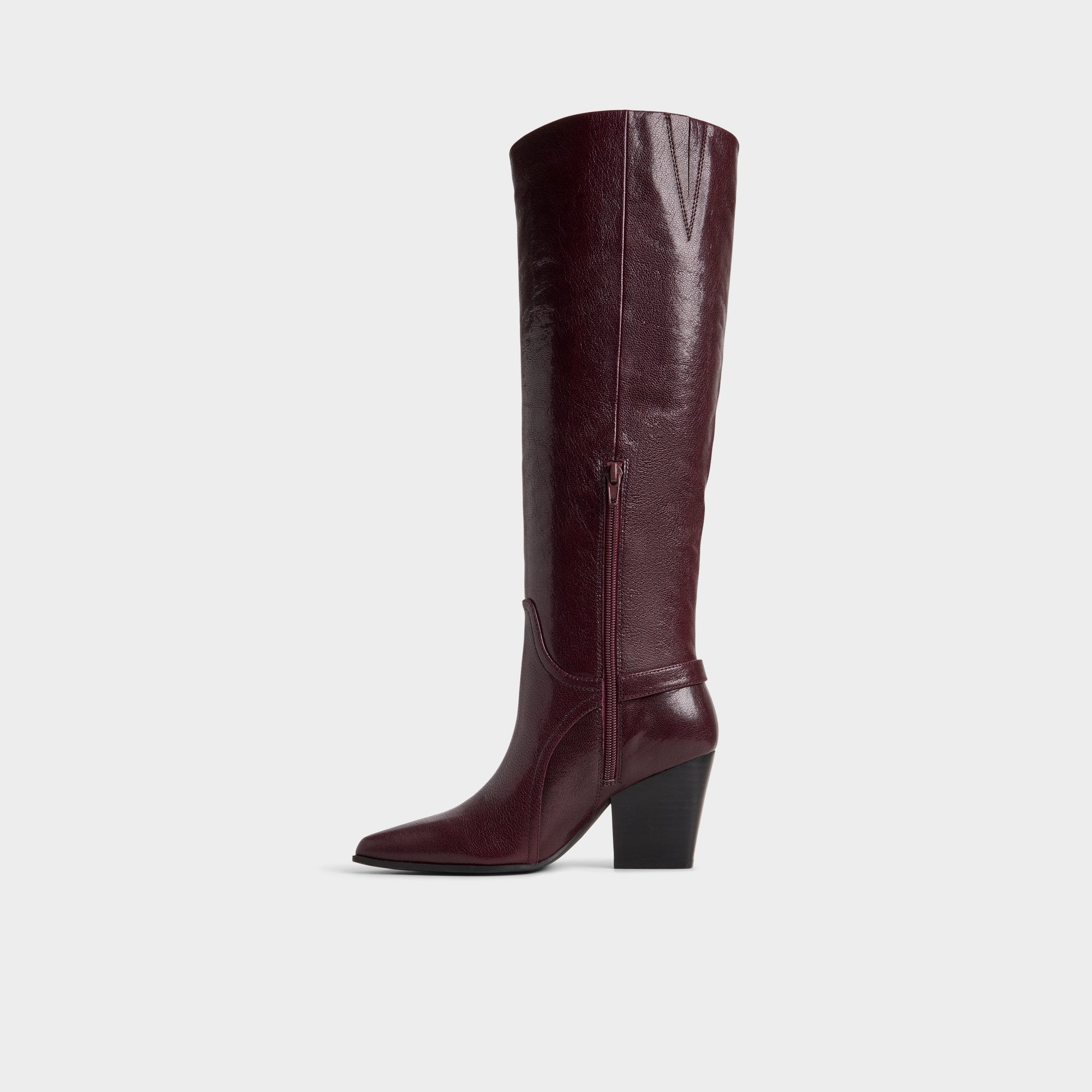 Bordo Saddle in Bordo - Knee-high boot, Block heel | Aldo