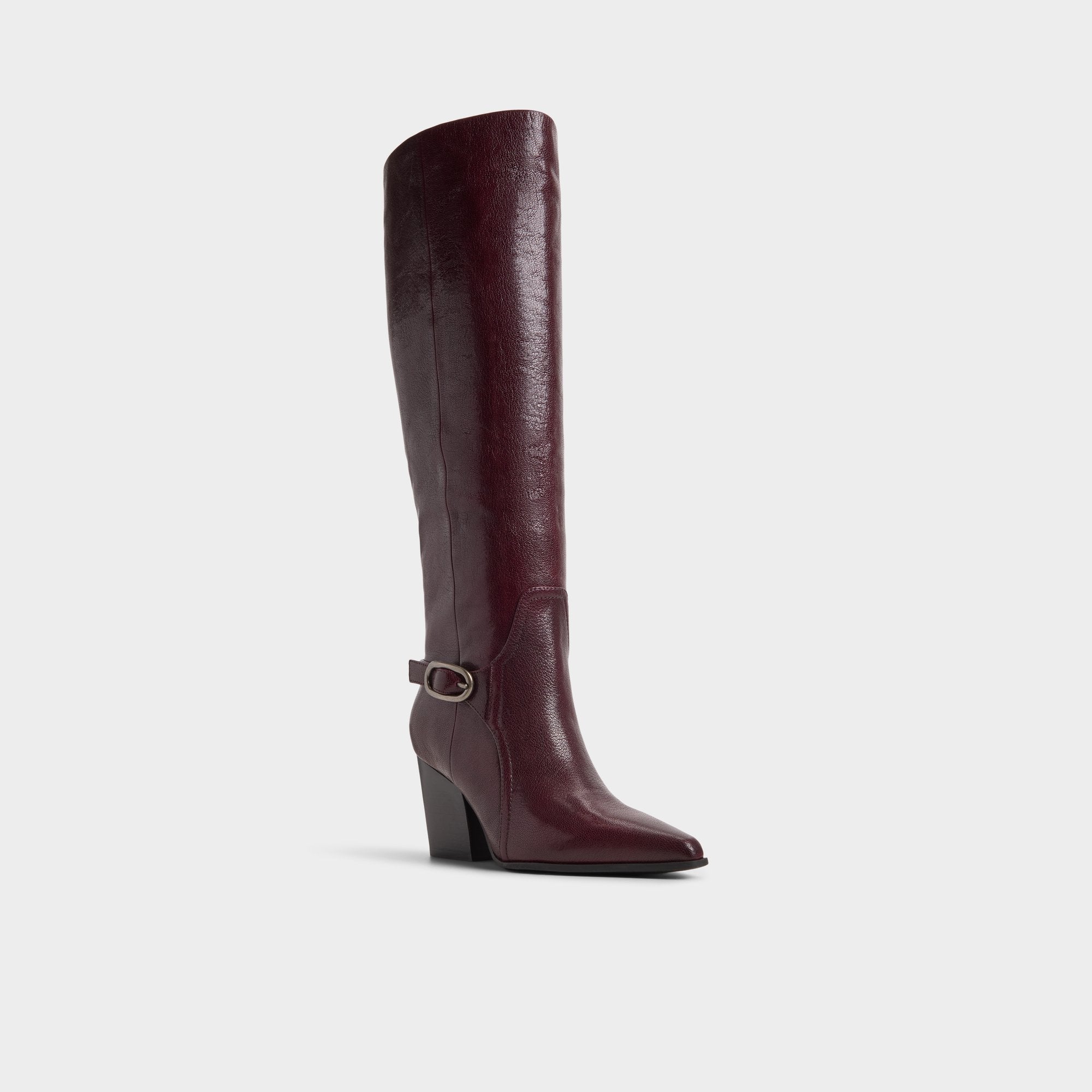 Bordo Saddle in Bordo - Knee-high boot, Block heel | Aldo