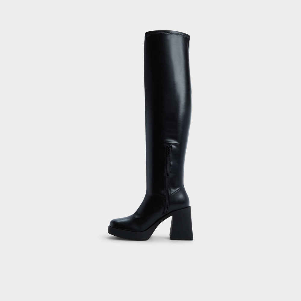 Black Maritza in Black - Over-the-knee boot, Platform | Aldo