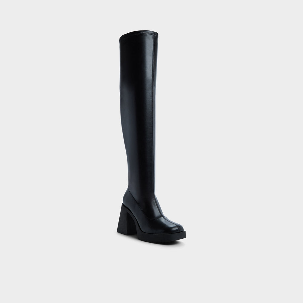 Black Maritza in Black - Over-the-knee boot, Platform | Aldo