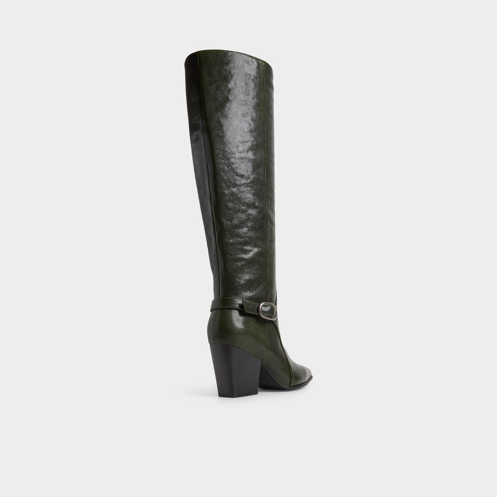 Dark green Saddle in Dark Green - Knee-high boot, Block heel | Aldo