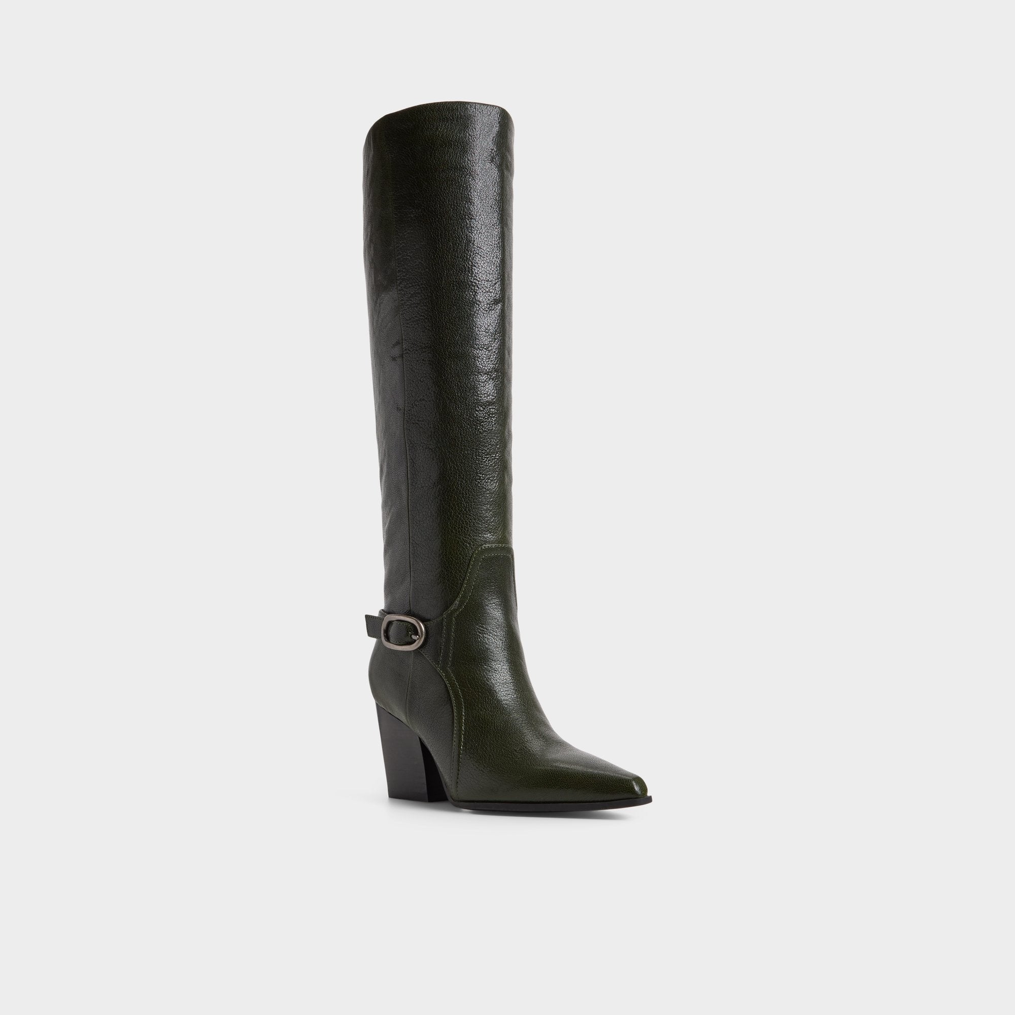 Dark green Saddle in Dark Green - Knee-high boot, Block heel | Aldo