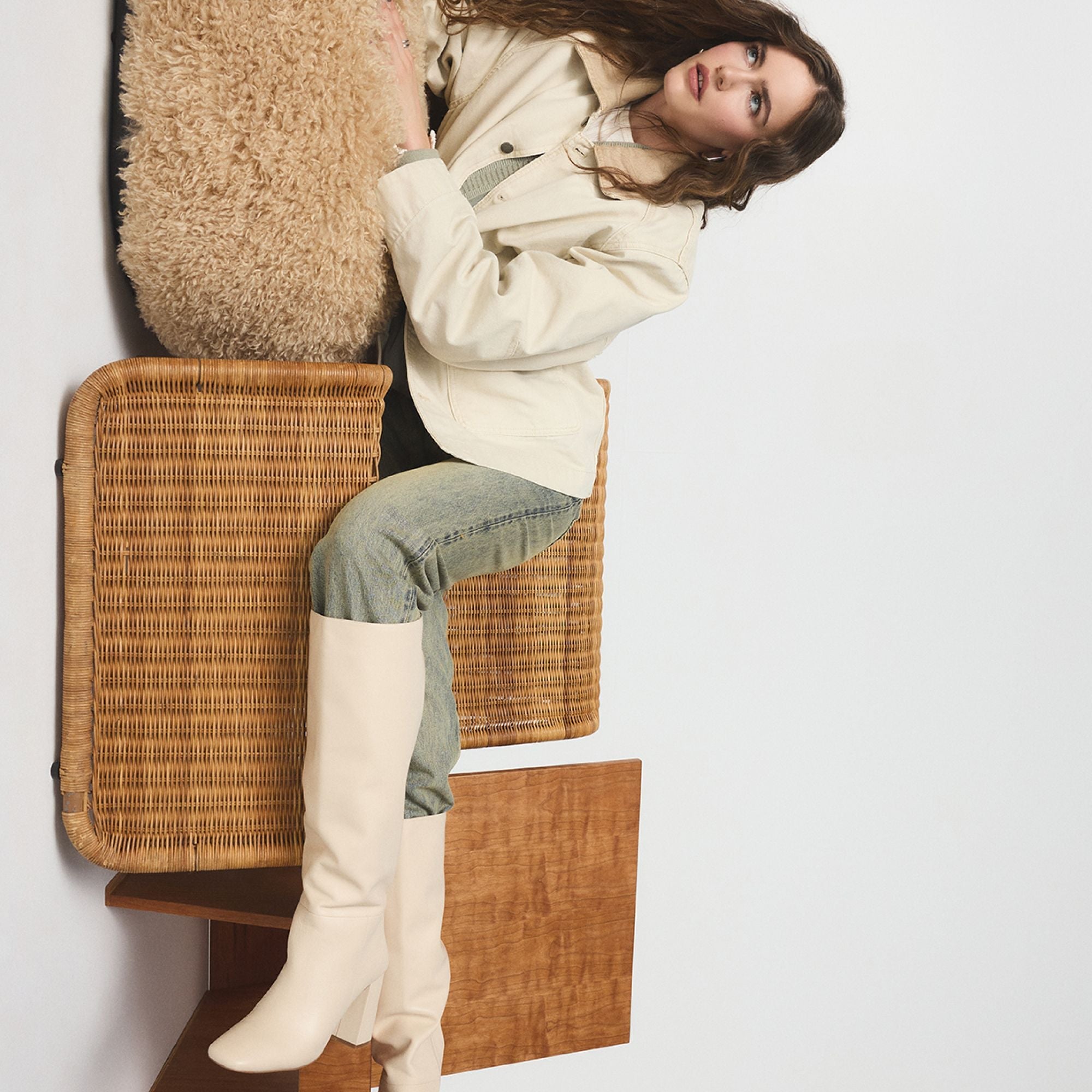Cream Helana in Wc Cream - Knee-high boot, Block heel | Aldo