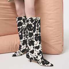 White/black Everose in White Black - Knee-high boot, Kitten heel | Aldo