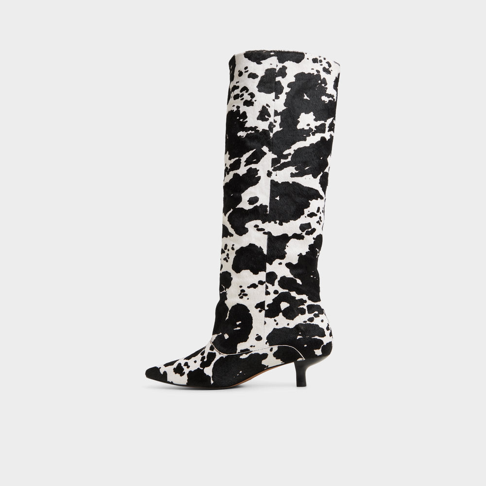 White/black Everose in White Black - Knee-high boot, Kitten heel | Aldo