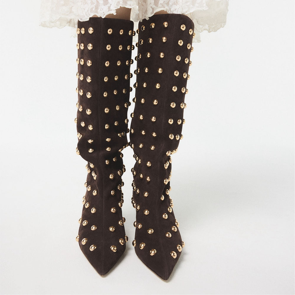 Medium Brown Selora in Medium Brown - Knee-high boot, Stiletto heel | Aldo