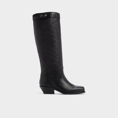Black Emberlyn in Black - Knee-high western boot, Cup sole | Aldo