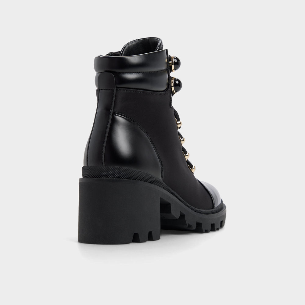 Black Mariettia in Black - Lace-up boot, Lug sole | Aldo