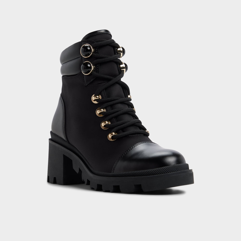 Black Mariettia in Black - Lace-up boot, Lug sole | Aldo