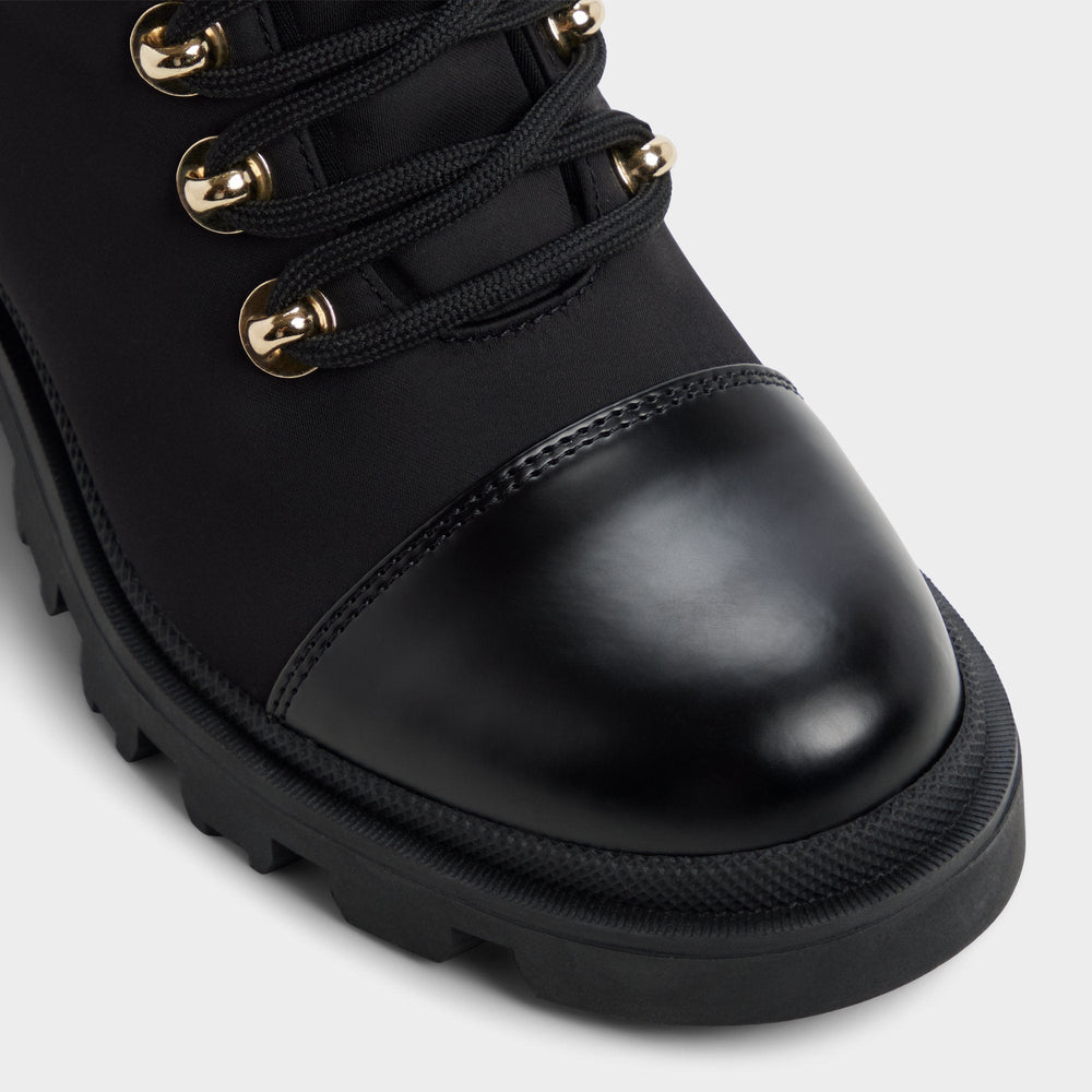 Black Mariettia in Black - Lace-up boot, Lug sole | Aldo