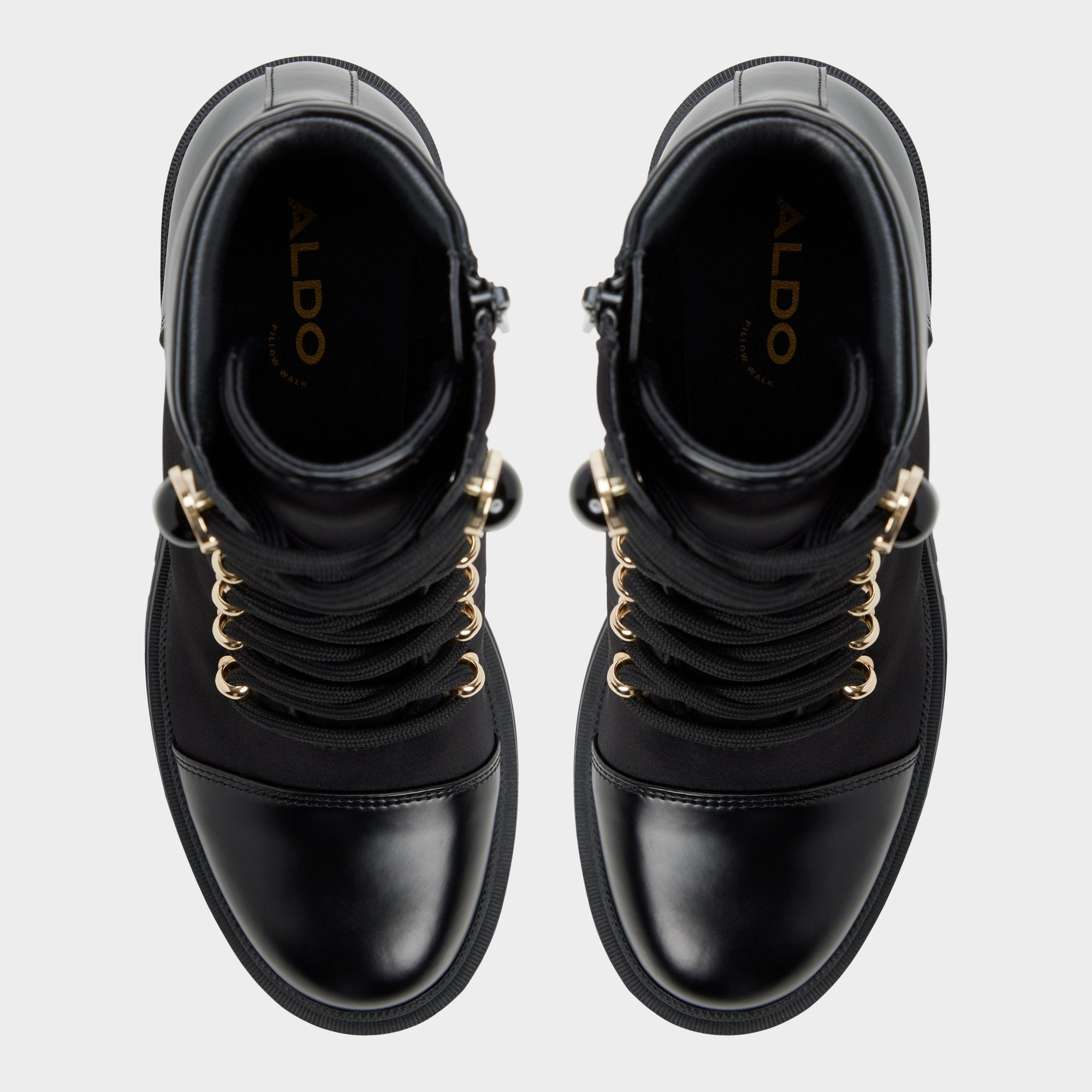Black Mariettia in Black - Lace-up boot, Lug sole | Aldo