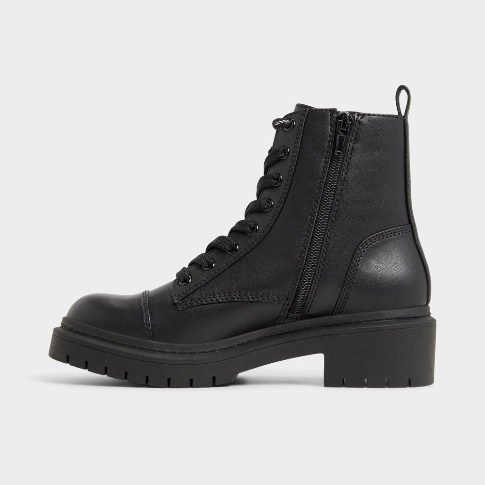 Black Goer Black Women's Casual boots - Combat ankle boot, Lug sole | Aldo