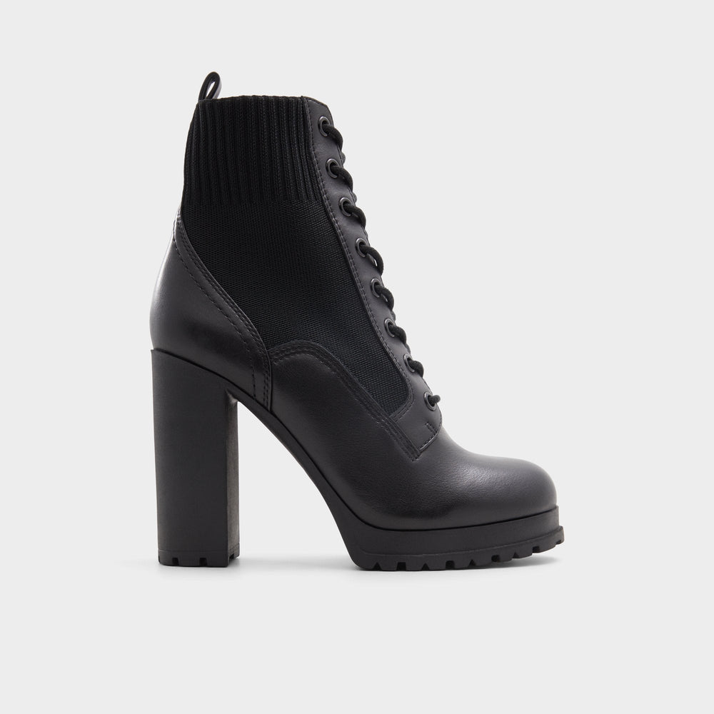Black Rebellious Black Women's Combat boots - Combat ankle boot, Lug sole | Aldo