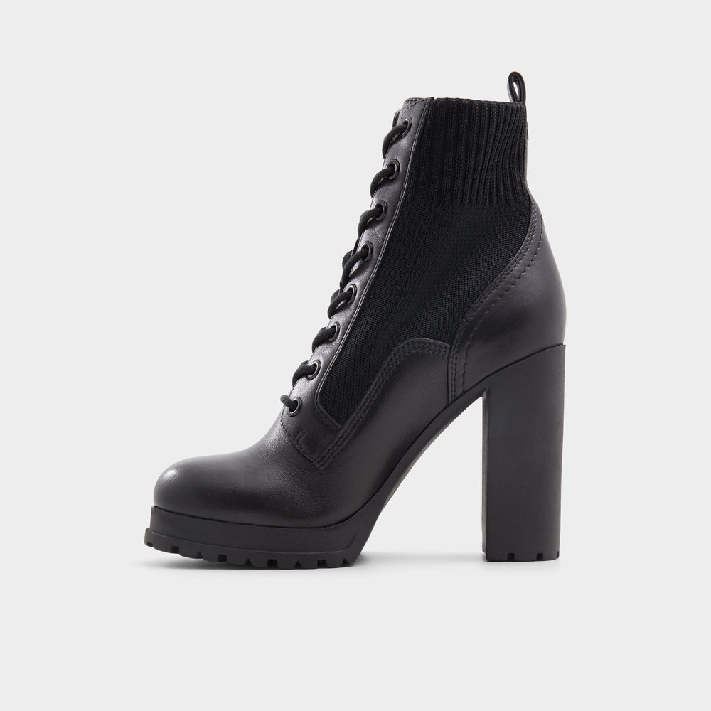 Black Rebellious Black Women's Combat boots - Combat ankle boot, Lug sole | Aldo