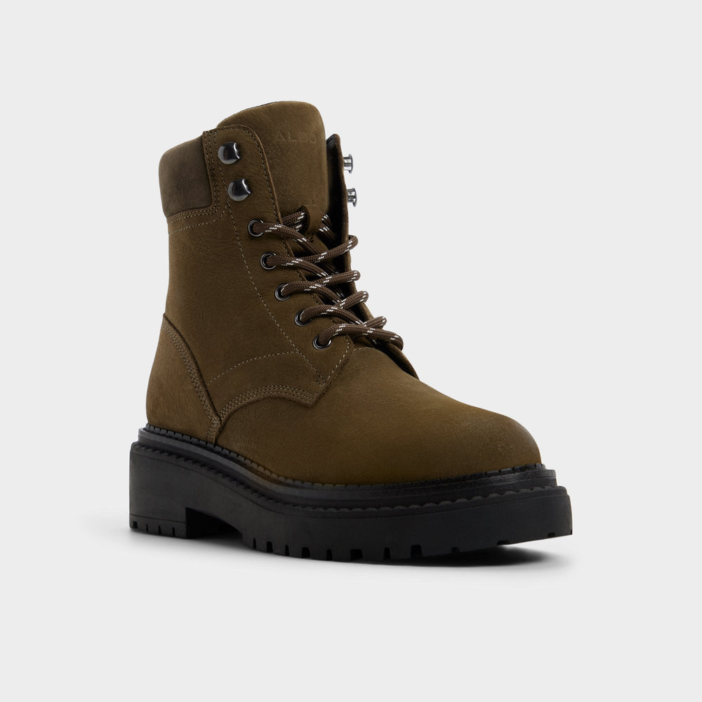Dark green Lewellan in Dark Green - Hiking boot, Lug sole | Aldo