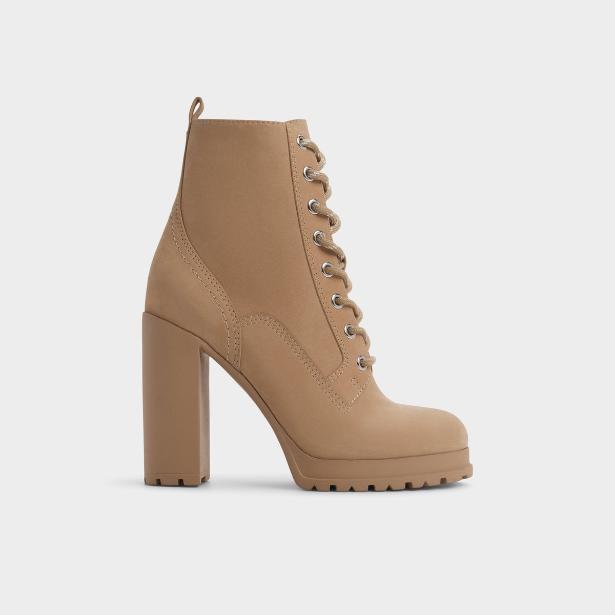 Medium Beige Rebelliously in Medium Beige - Combat ankle boot, Lug sole | Aldo