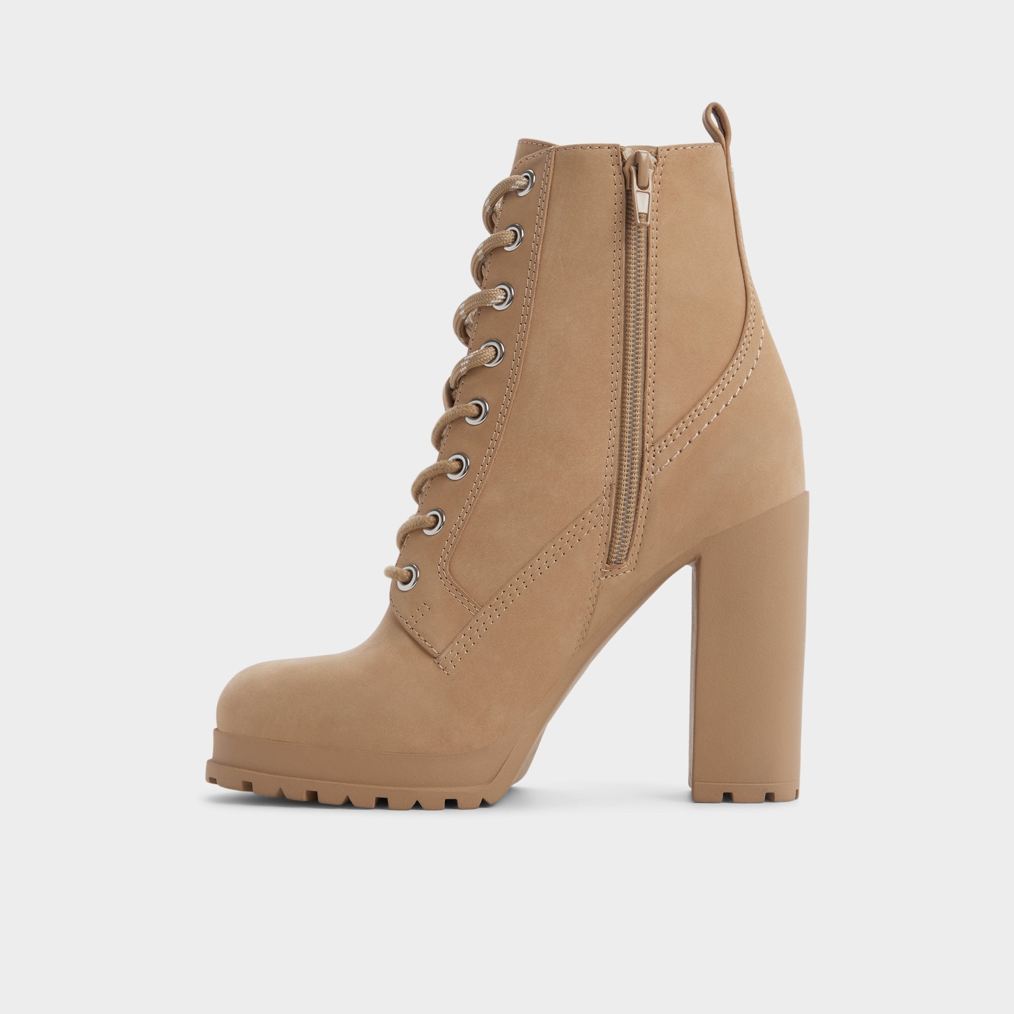 Medium Beige Rebelliously in Medium Beige - Combat ankle boot, Lug sole | Aldo
