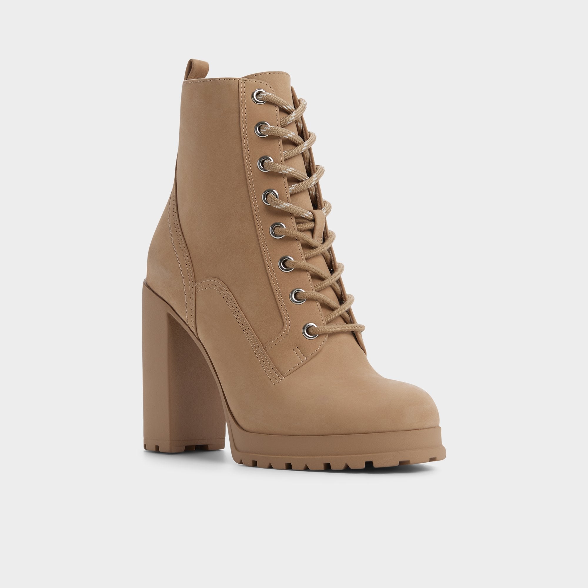 Medium Beige Rebelliously in Medium Beige - Combat ankle boot, Lug sole | Aldo