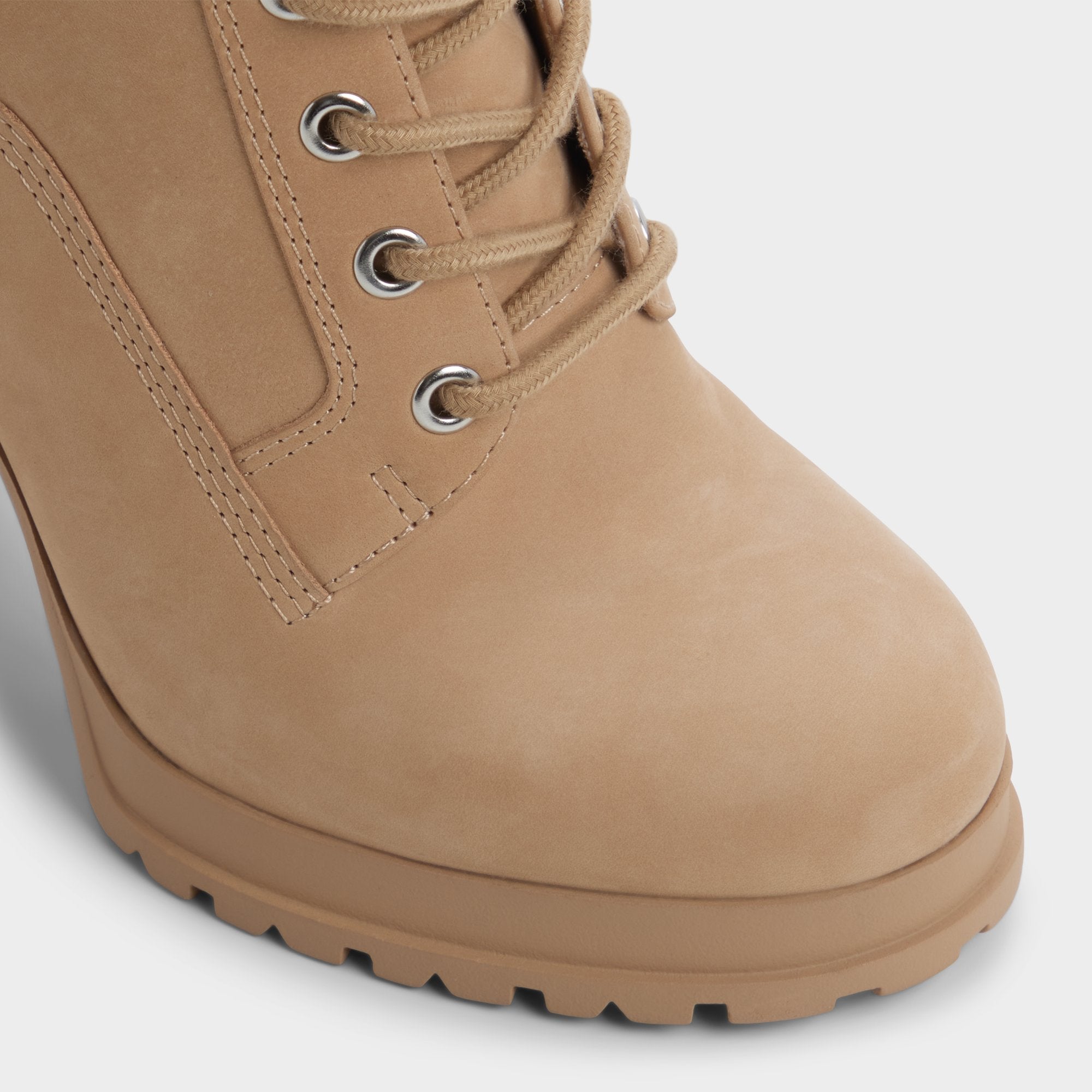 Medium Beige Rebelliously in Medium Beige - Combat ankle boot, Lug sole | Aldo