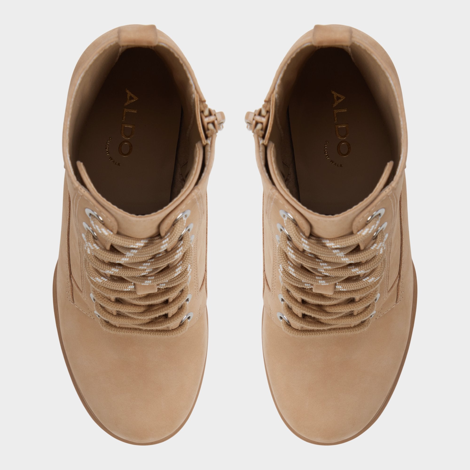 Medium Beige Rebelliously in Medium Beige - Combat ankle boot, Lug sole | Aldo
