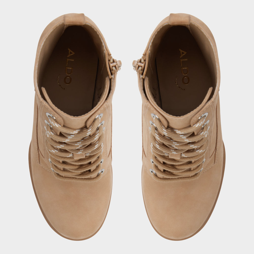 Medium Beige Rebelliously in Medium Beige - Combat ankle boot, Lug sole | Aldo