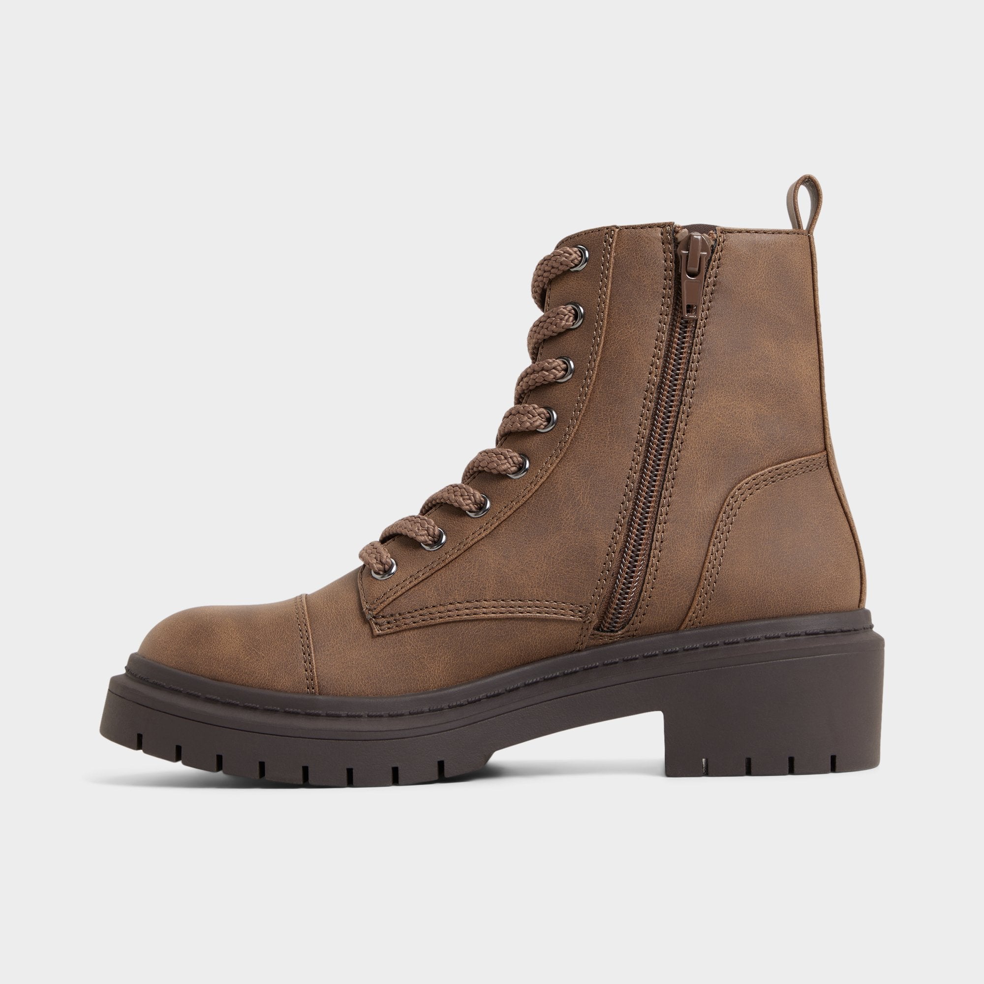 Medium brown Goer in Medium Brown - Combat ankle boot, Lug sole | Aldo