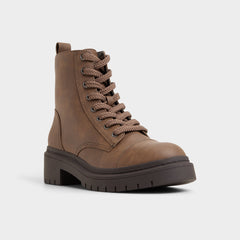 Medium brown Goer in Medium Brown - Combat ankle boot, Lug sole | Aldo