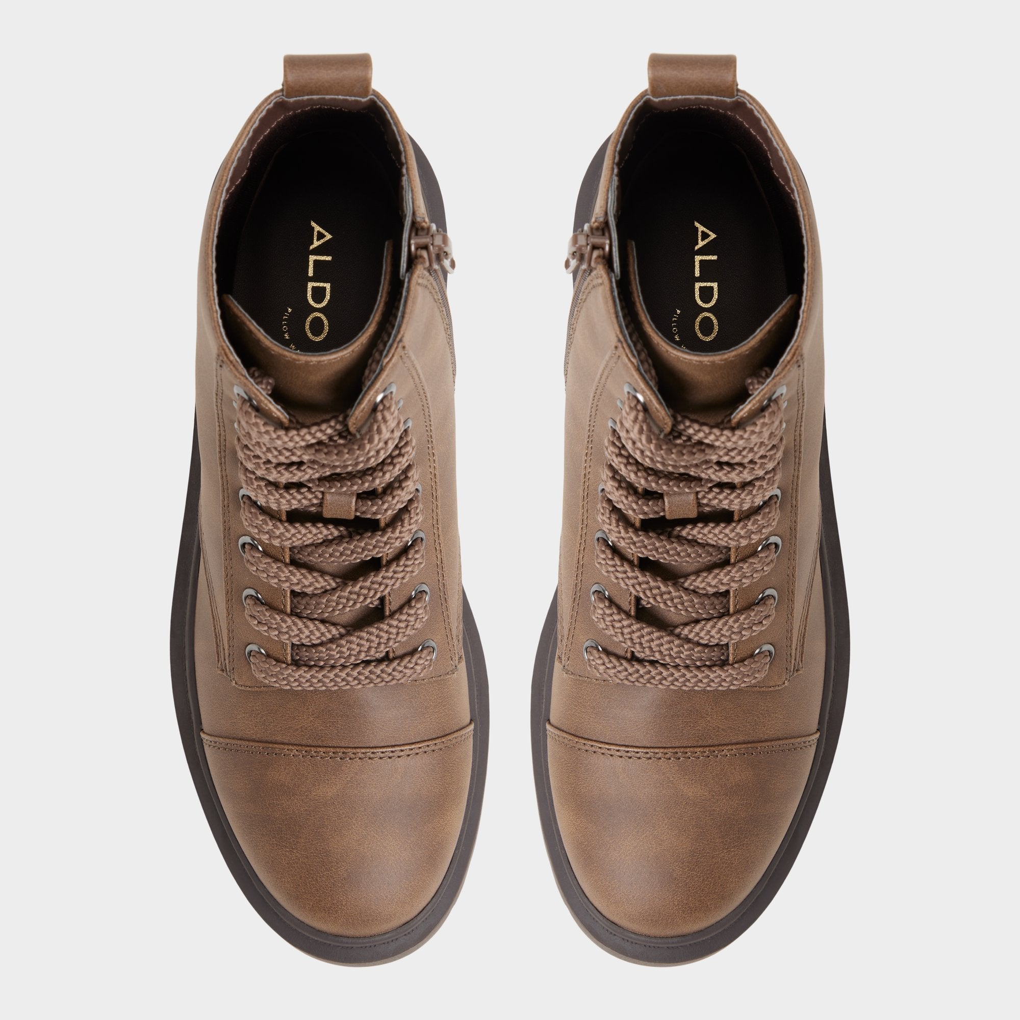Medium brown Goer in Medium Brown - Combat ankle boot, Lug sole | Aldo